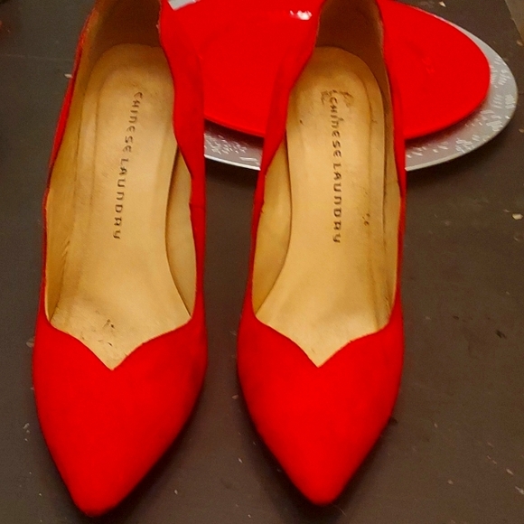 JustFab Shoes - Red suede pumps. 8.5, JustFab